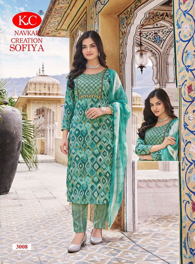 Sofiya Vol 3 By Navkar Foil Printed Rayon Kurti With Bottom Dupatta Wholesalers In Delhi